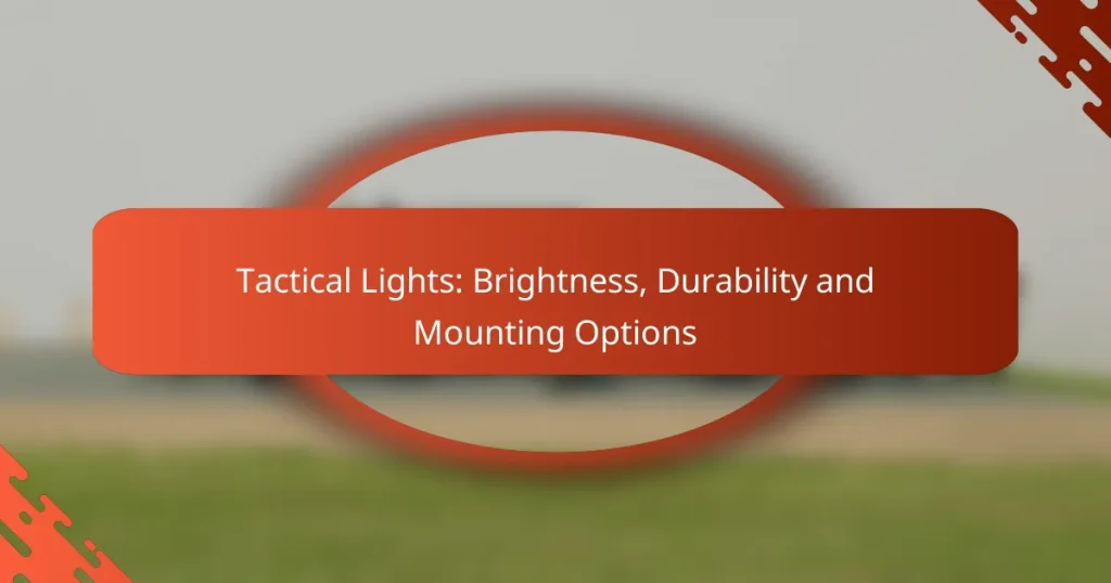 Tactical Lights: Brightness, Durability and Mounting Options